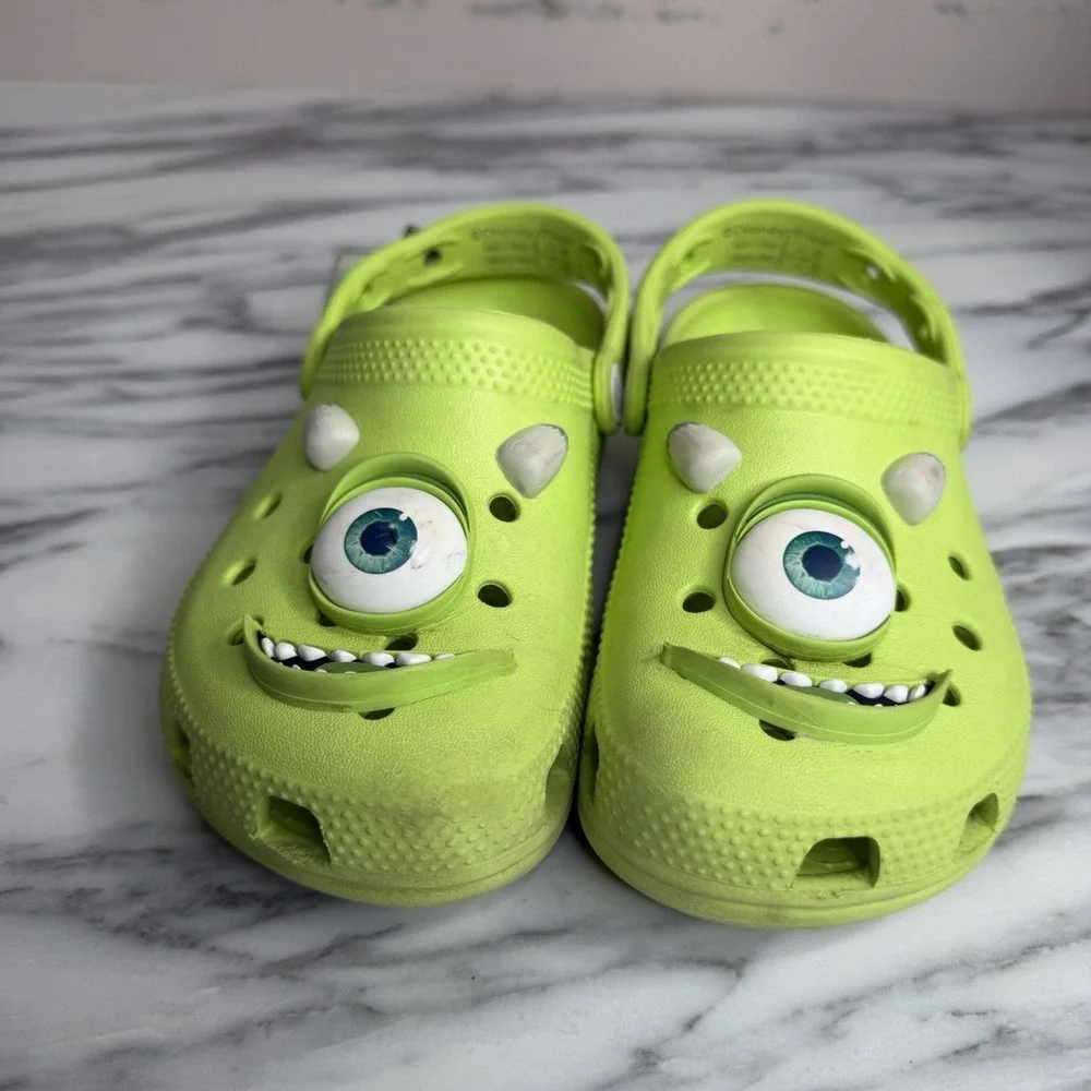 Crocs Monsters, Inc. Mike Classic Clogs Kids C13 Green Shoes‎ Disney Slip On